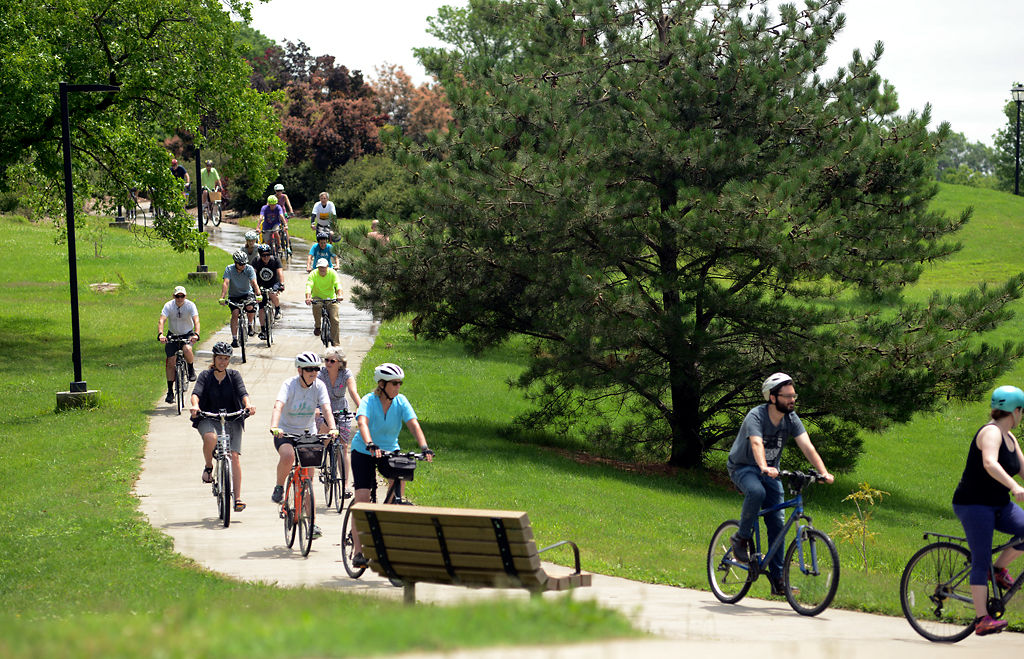 Around 50 cyclists came out to commemorate Darwin Hindman in a bicycle procession